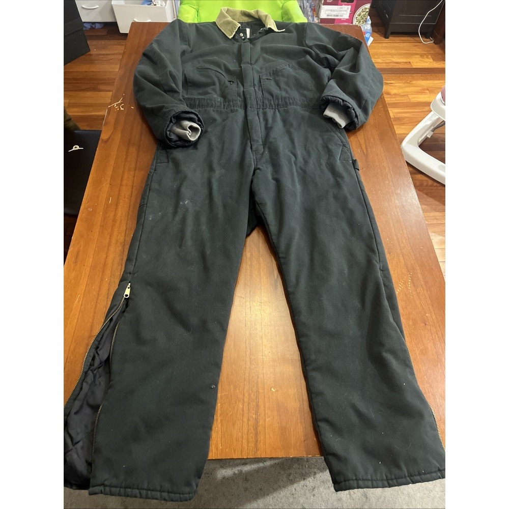 Walls Outdoors Coveralls Mens Large Tall Black Insulated Duck Canvas Workwear